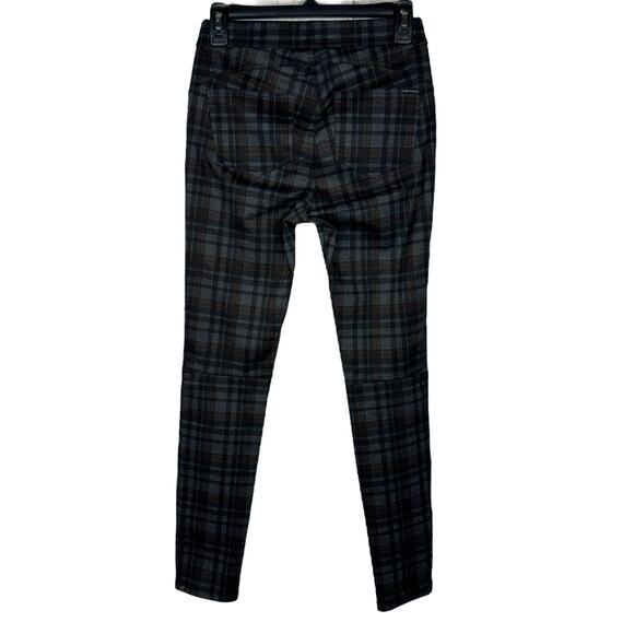 Sanctuary x Anthropologie Small Skinny Pants Plaid Pull-On Stretch Mid-Rise Gray - Picture 2 of 9
